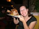 Jen with her whole fish from the Barking Frog restaurant in Sedona, AZ